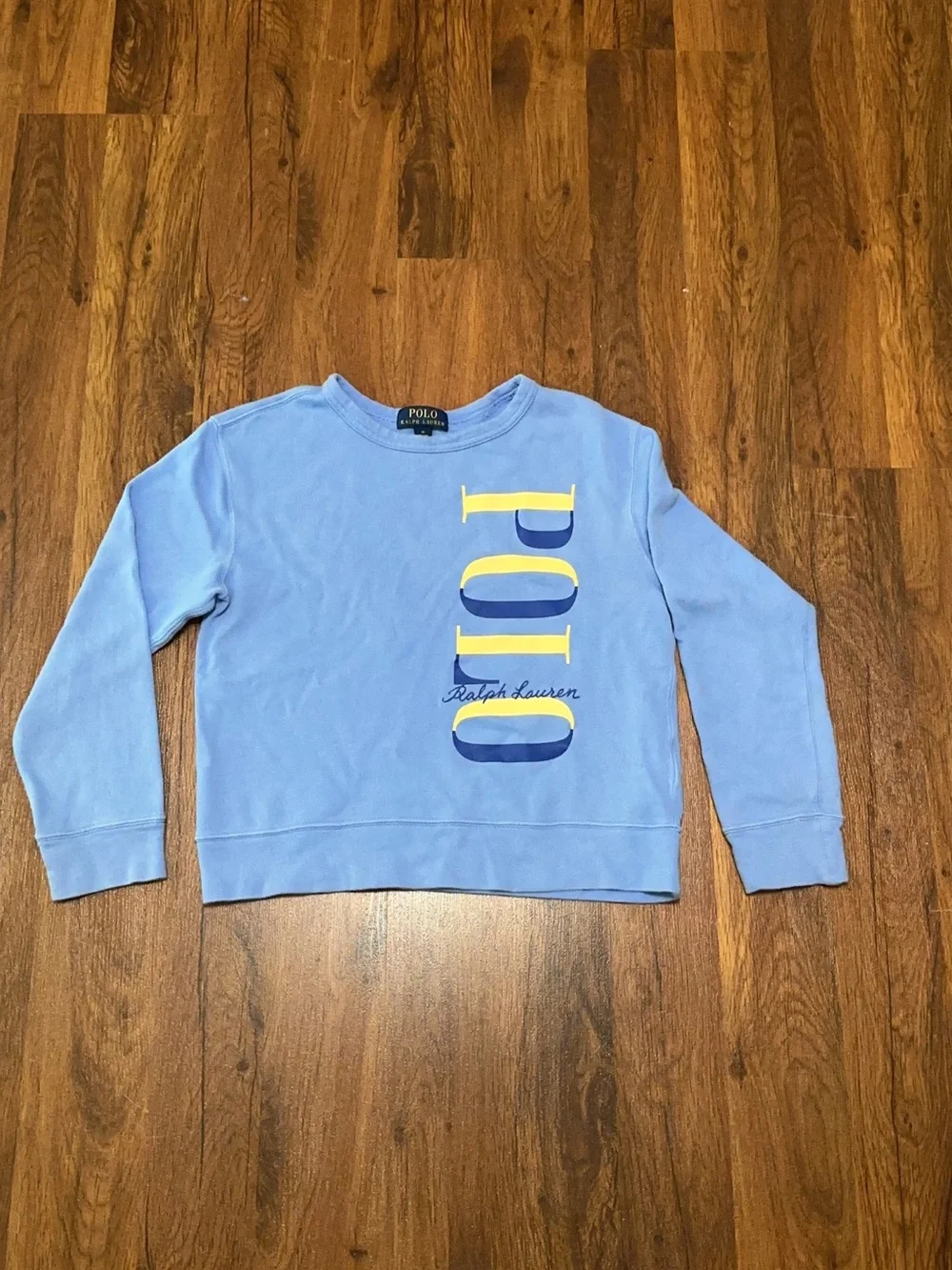 Polo by Ralph Lauren Light Blue Crewneck Sweatshirt with Vertical Logo
